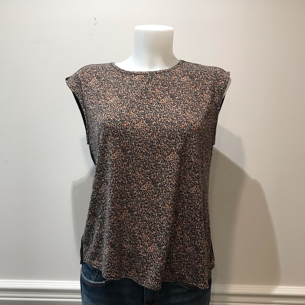 Bonois animal print t- shirt with sheer black back